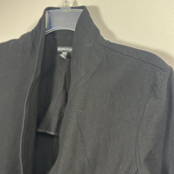 Eileen Fisher Black Blazer Jacket Lightweight Viscose Size large - Picture 2 of 10